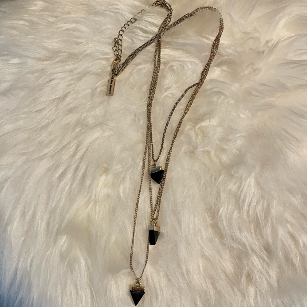 3-Tier Layered Black Arrow Necklace from The Limited
